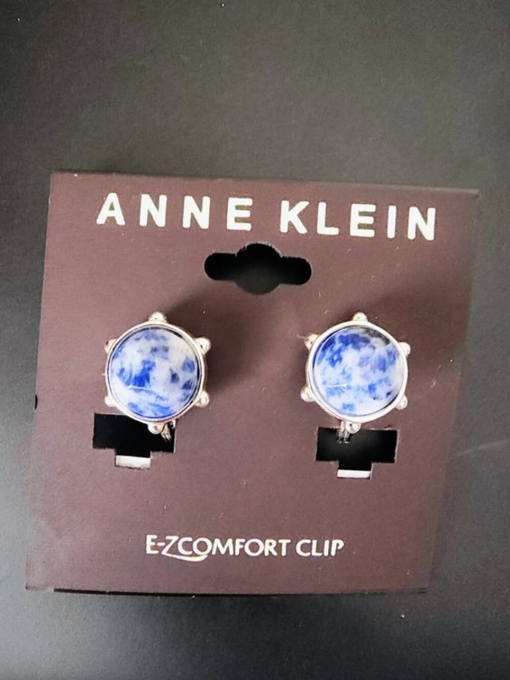 Anne Klein Colored Stone Nailhead Comfort Clip On Earrings
